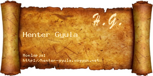 Henter Gyula névjegykártya