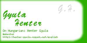 gyula henter business card